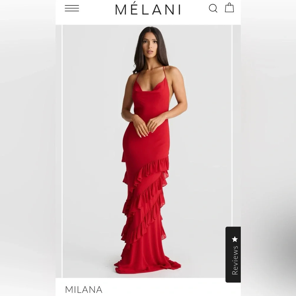 NEW Melani Milana Ruffle Dress in Red